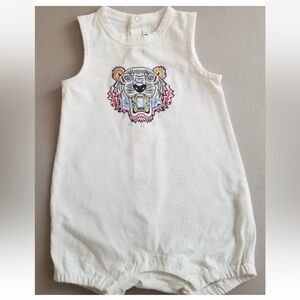 Kenzo kids White Romper with Tiger logo